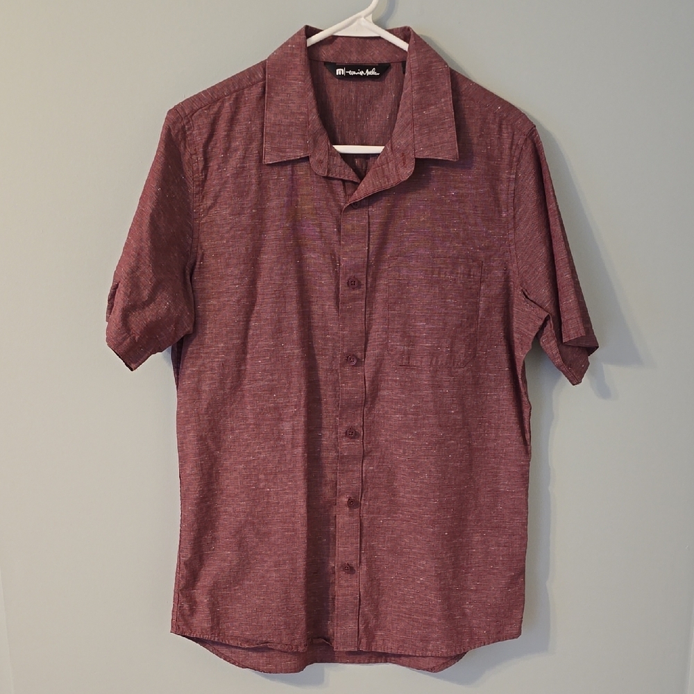 Travis Mathew Burnt Red Casual Button Down Shirt